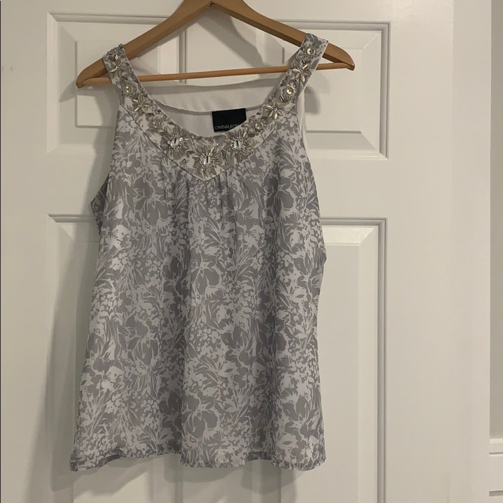 Cynthia rowley sequin & beaded tank top size L